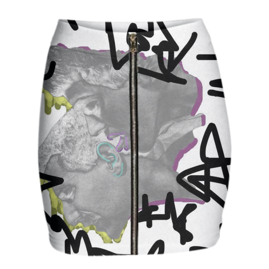 Print All Over Me, PAOM.COM, CUSTOM CLOTHING, Gabriel Held Neoprene Mini Zip Skirt, Gabriel Held Neoprene Mini Zip Skirt